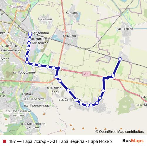 187 bus Line Map