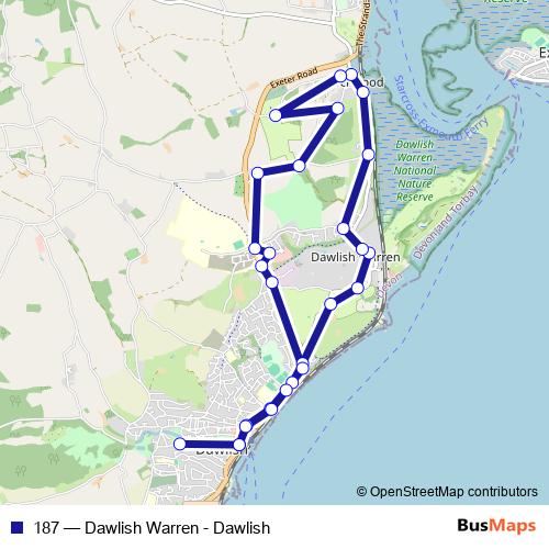 187 bus Line Map