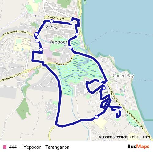 444 bus Line Map