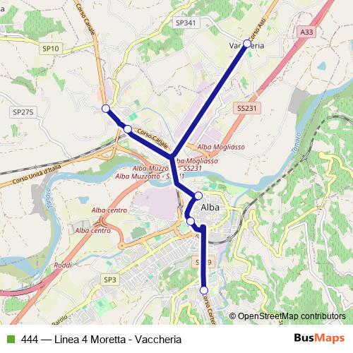 444 bus Line Map