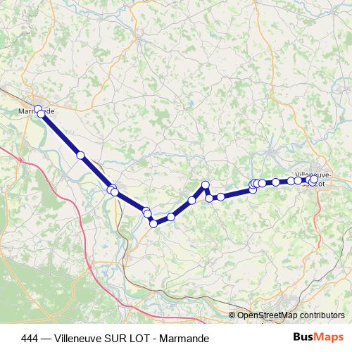 444 bus Line Map