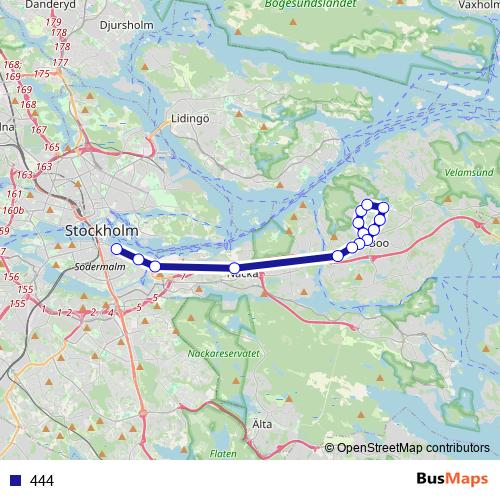 444 bus Line Map