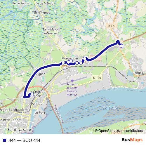 444 bus Line Map