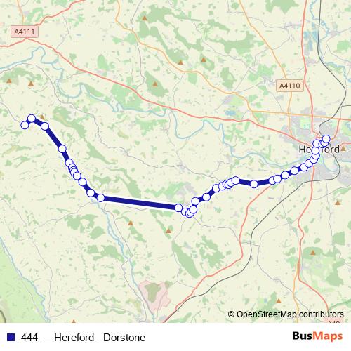 444 bus Line Map