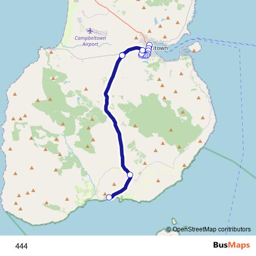 444 bus Line Map