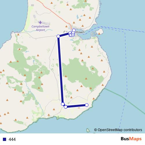 444 bus Line Map