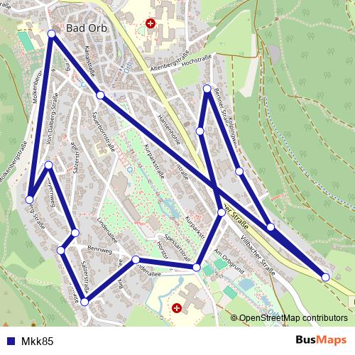Mkk85 bus Line Map
