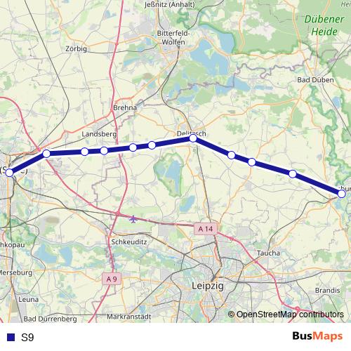 S9 rail Line Map