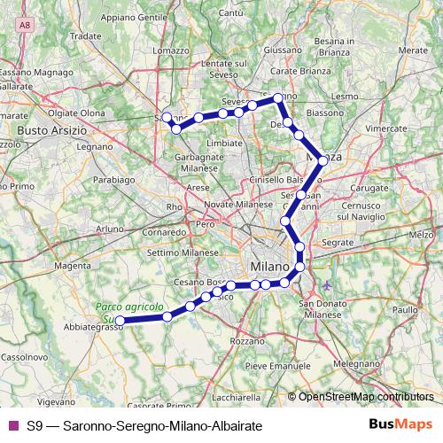S9 rail Line Map