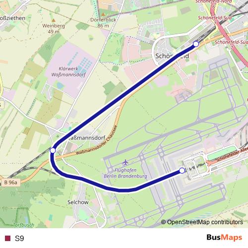 S9 rail Line Map