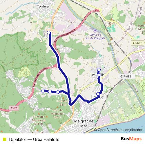 L5palafoll bus Line Map