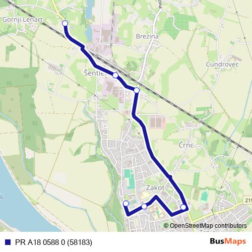 PR A18 0588 0 (58183) bus Line Map