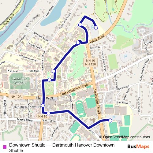 Downtown Shuttle bus Line Map