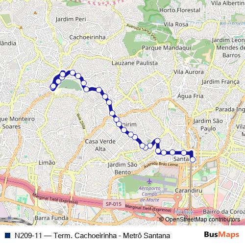 N209-11 bus Line Map