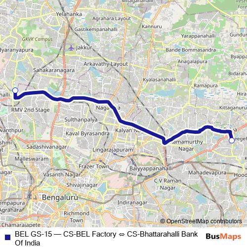 BEL GS-15 bus Line Map