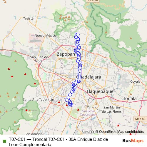 T07-C01 bus Line Map