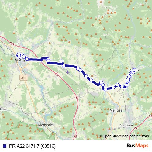 PR A22 6471 7 (63516) bus Line Map