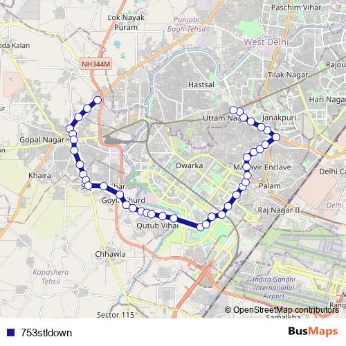 753stldown bus Line Map