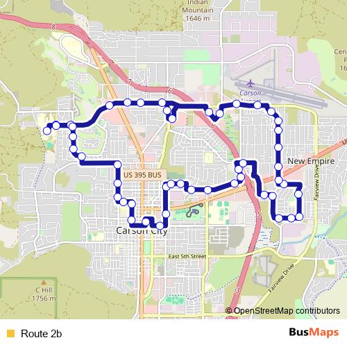 Route 2b bus Line Map