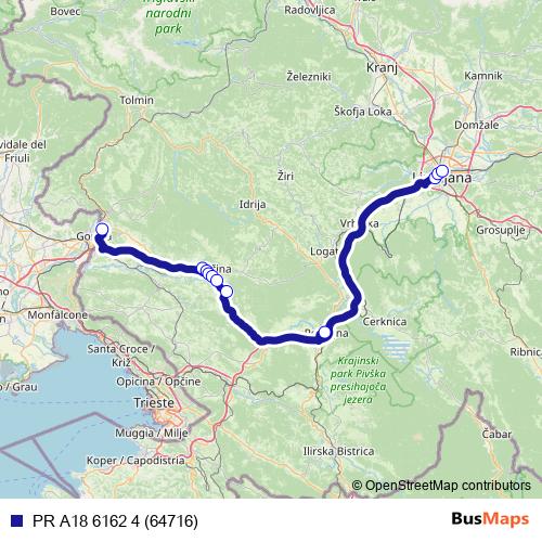 PR A18 6162 4 (64716) bus Line Map