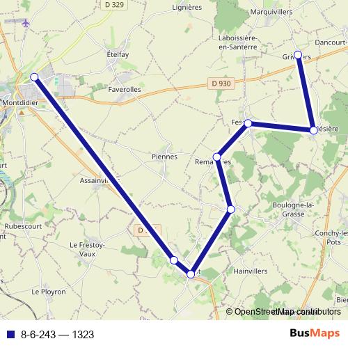 8-6-243 bus Line Map