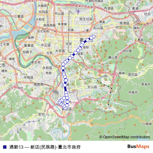 通勤13 bus Line Map