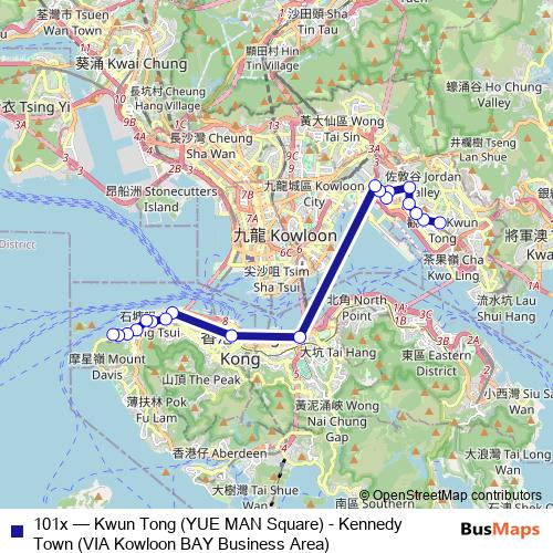 101x bus Line Map