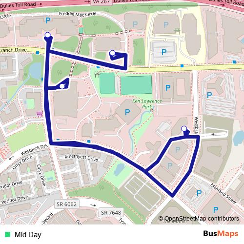 Mid Day bus Line Map