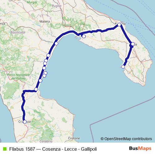 Flixbus 1587 bus Line Map