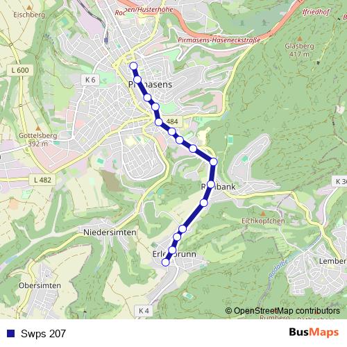 Swps 207 bus Line Map