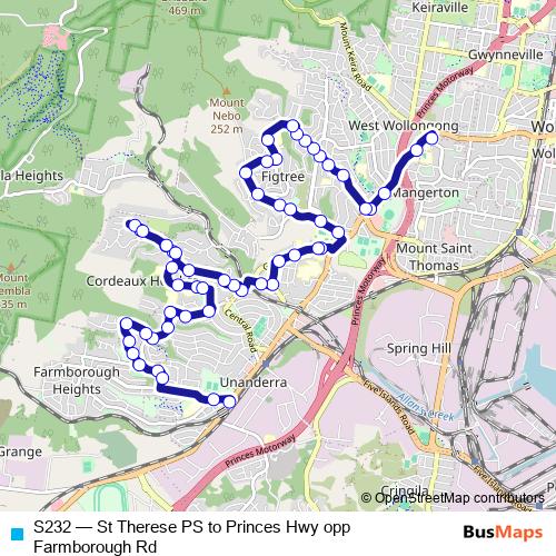 S232 bus Line Map