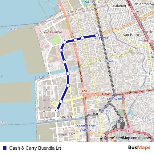 Cash & Carry Buendia Lrt bus Line Map