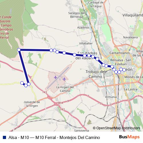 Alsa - M10 bus Line Map