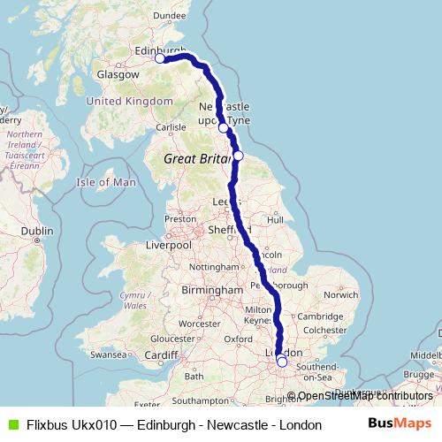 Flixbus Ukx010 bus Line Map