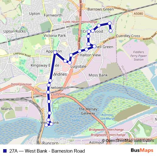 27A bus Line Map