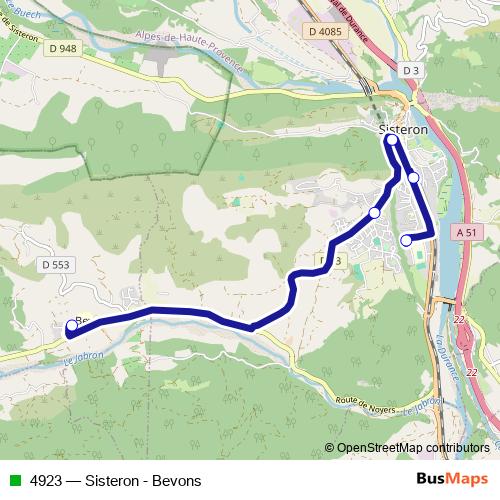 4923 bus Line Map