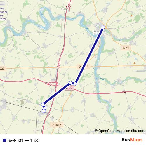 9-9-301 bus Line Map