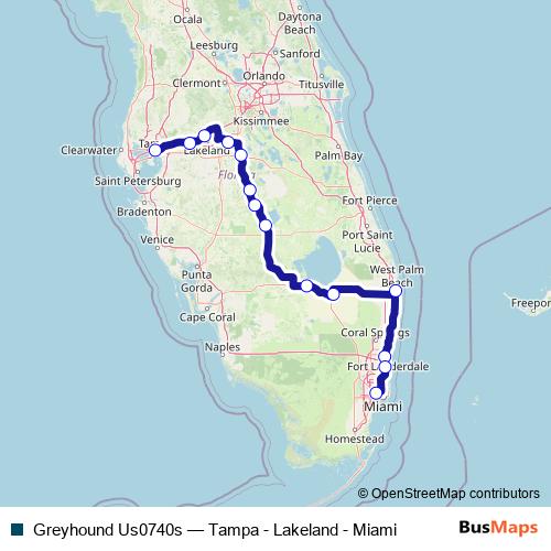 Greyhound Us0740s bus Line Map