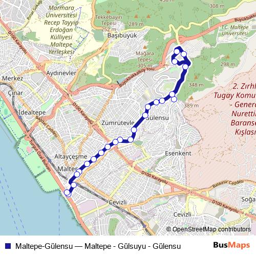 Maltepe-Gülensu bus Line Map