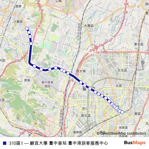 310區1 bus Line Map