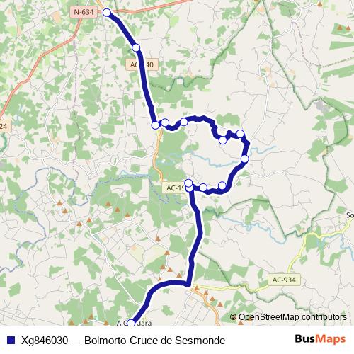 Xg846030 bus Line Map