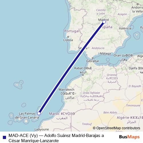 MAD-ACE (Vy) air Line Map