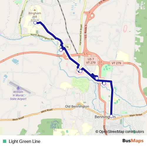 Light Green Line bus Line Map