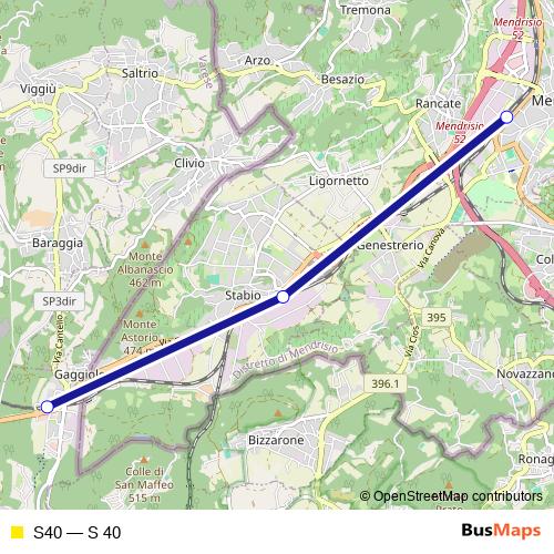 S40 rail Line Map