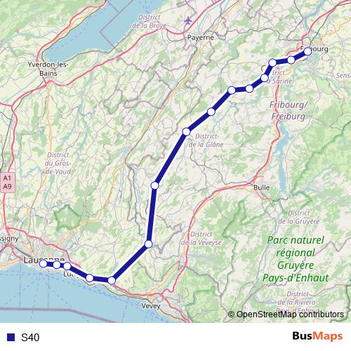 S40 rail Line Map