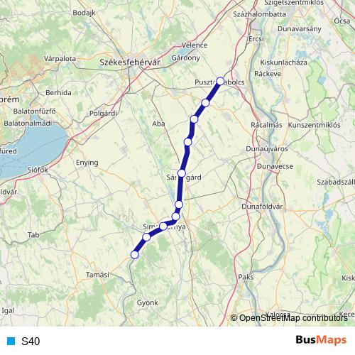 S40 rail Line Map