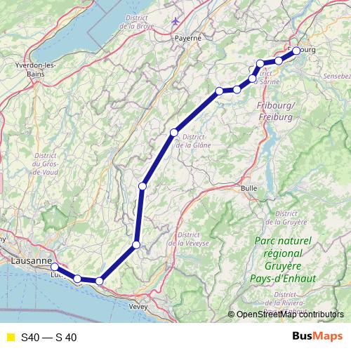 S40 rail Line Map