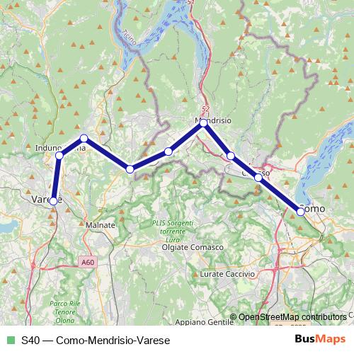 S40 rail Line Map