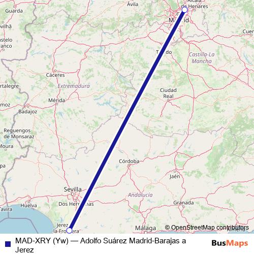 MAD-XRY (Yw) air Line Map