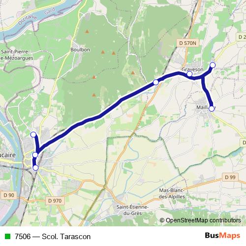 7506 bus Line Map